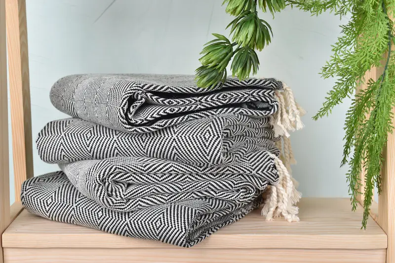 Bathroom Towel, Handmade Turkish hammam towel, Oversized Beach Towel, Turkish towel, 74x40 Cotton Diamond Towel, Custom Gift, Bridal Shower Gift - 7