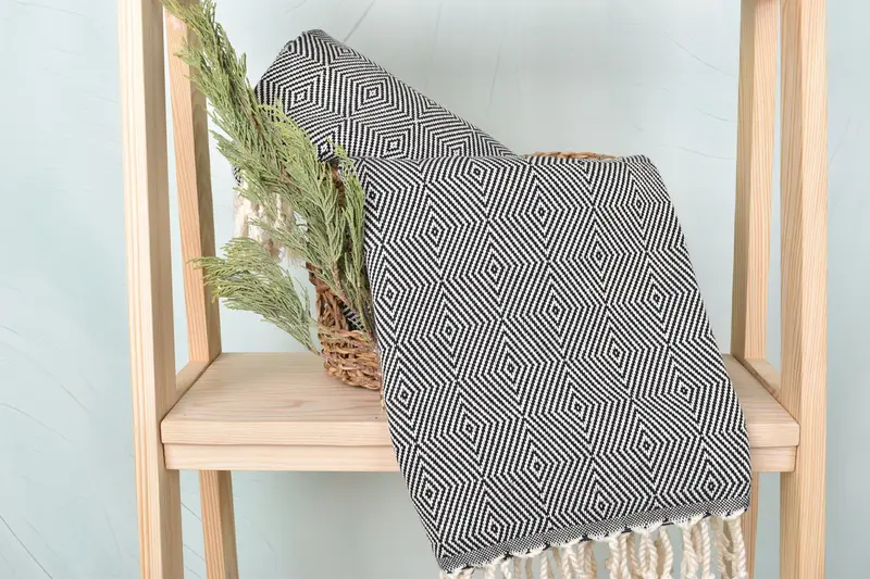 Bathroom Towel, Handmade Turkish hammam towel, Oversized Beach Towel, Turkish towel, 74x40 Cotton Diamond Towel, Custom Gift, Bridal Shower Gift - 4