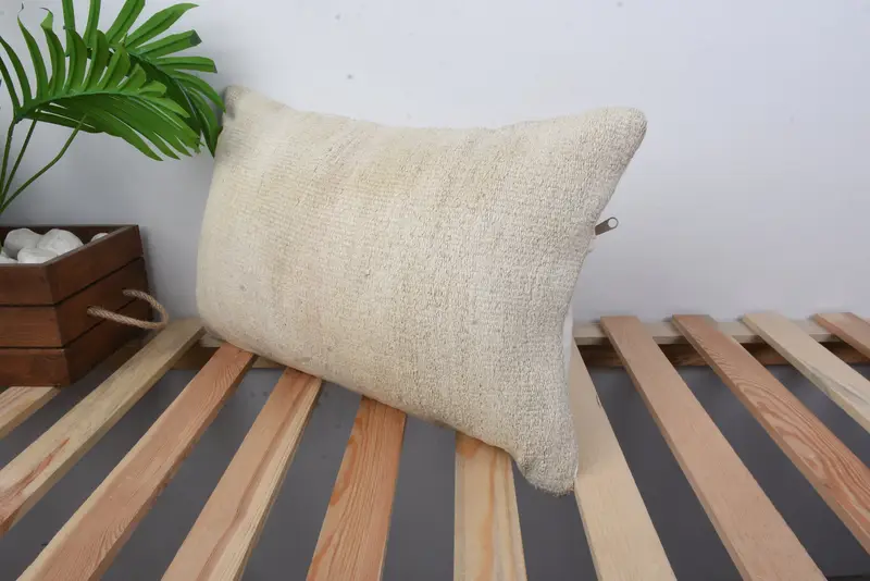 Bolster Throw Cushion, Vintage Kilim Pillow Pillow Case, Gift Pillow, Kilim Pillow Cover, Pillow Case, 12x20 Beige Pillow, Ethnical Kilim Rug Pillow - 5