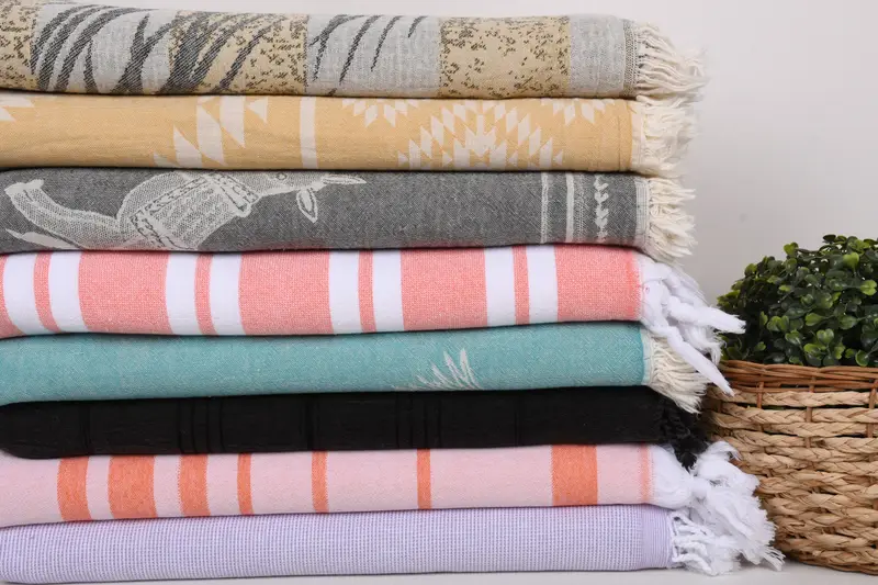 Handmade Gift, Organic Towel, Best Beach Towel, 70x40 Cotton Set of 8 Towel, Monogram Beach Towel, Customized Towels, Hammam Towel USA, Travel Towel - 2