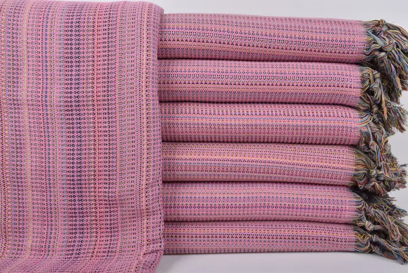 Throw Blanket, Customized Turkish Blanket, Cotton Bedspread, Personalized Blanket, 100x80 Cotton Waffle Towel, Shower Curtain, Boho Throw Blankets - 1
