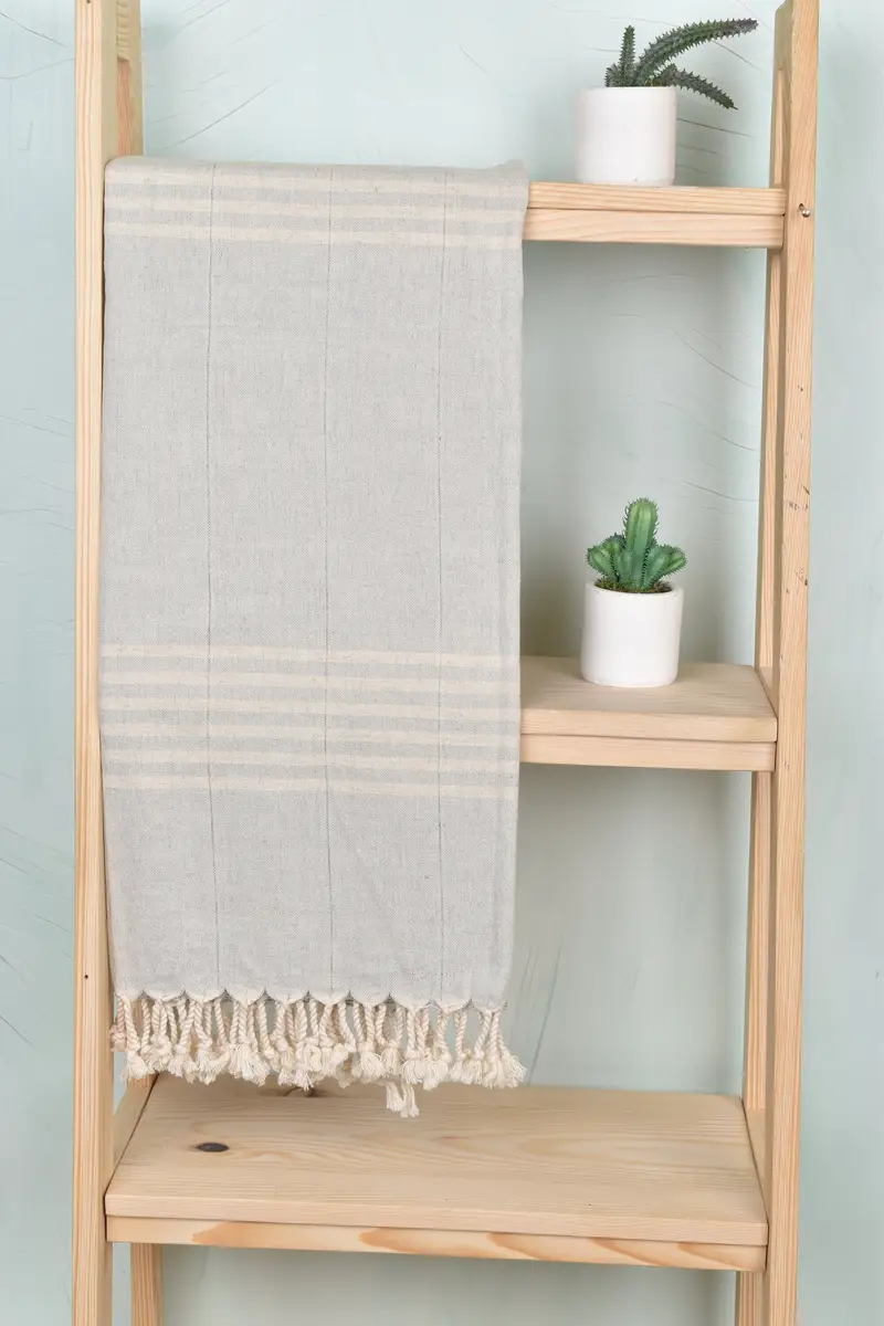 70x40 Linen Striped Towel, Best Wedding Gift, Bridesmaid Gift, Turkish hand towel, Turkish Beach Towel Bulk, Personalized Beach Towel, Grandma Gift - 8
