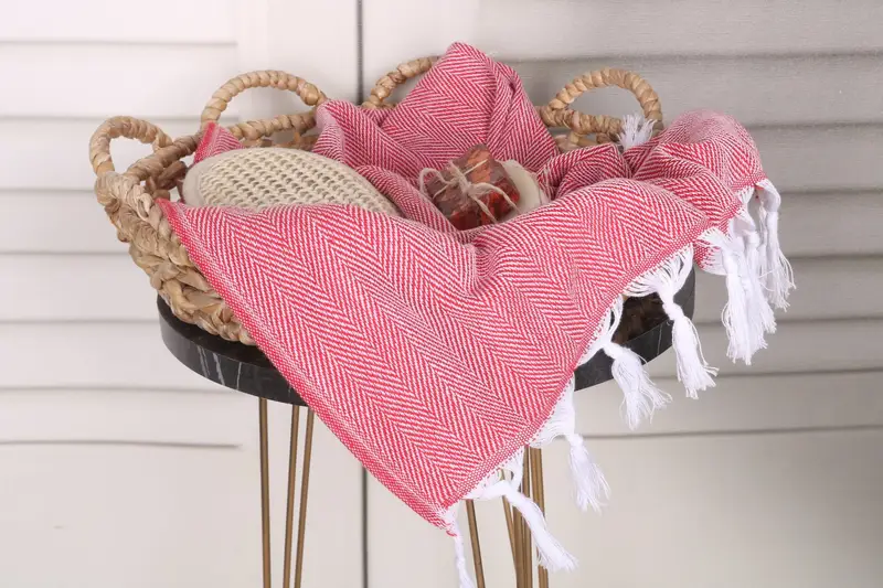 Monogram Turkish Bath Towel, Monogram Tea Towel, Personalized Dish Towel, Kitchen Towel, Turkish Hand Towel, 36x18 Cotton Herringbone Towel - 2