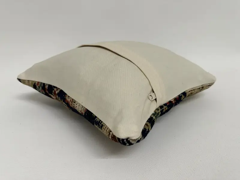 Vintage Kilim Throw Pillow, Ethnic Cushion, Turkish Pillow, Kilim Pillow Cover, Pillow Sham, 12x12 Blue Cushion Case, Pastel Pillow Sham - 7