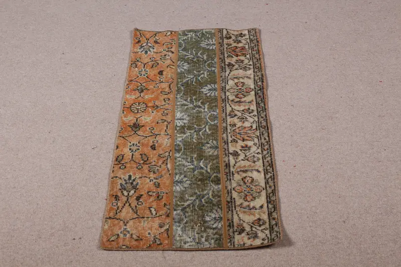 ブラウンオンブレラグ、1.6x3.6フィート、シックグレーアクセント