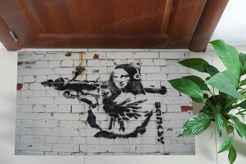 エレガントなプリントラグ：モダンなデザイン、柔らかい生地、ユニークなパターン。