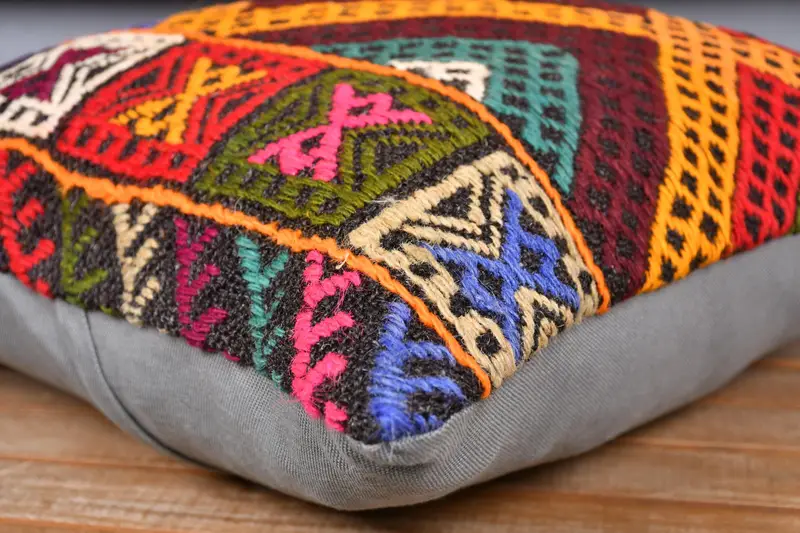 Antique Pillows, Bed Cushion, Outdoor Throw Pillow Sham, Pillow for Sofa, Pillow, Gift Pillow, 20x20 Orange Cushion Case, Turkish Bench Pillow Sham - 3