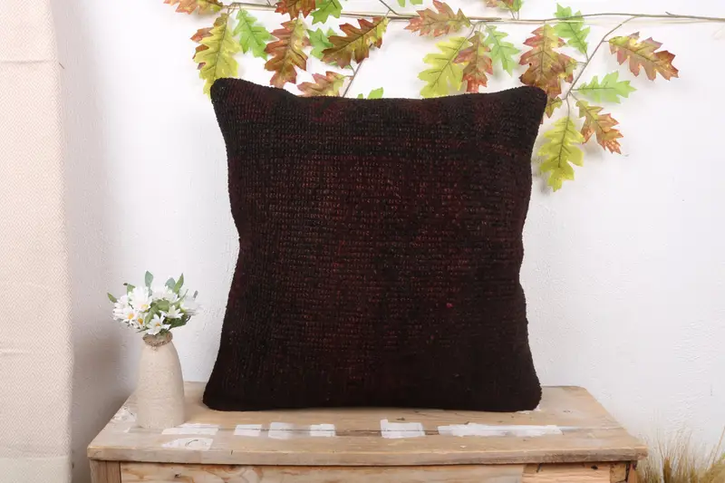 Almohada de lanzamiento del suroeste bordada, almohada vintage hecha a mano de 22x22