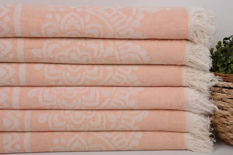 Personalized Turkish Towel, Boyfriend Christmas Gift, Spa Towel, Absorbent Turkish towel, Organic Turkish towel, 74x36 Cotton Floral Patterned Towel - 3