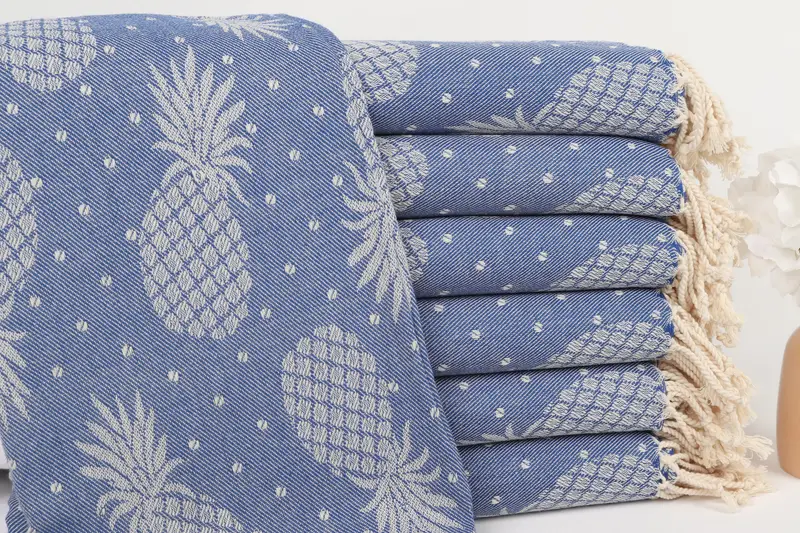 Personalized Bridesmaid Gift, 80x40 Cotton Pineapple Design Towel, Turkish bath towel, Absorbent Turkish towel, Baby Boy Gift, Custom Bath Towel - 2