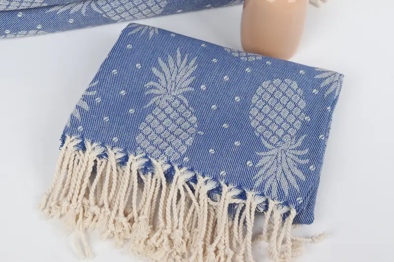Personalized Bridesmaid Gift, 80x40 Cotton Pineapple Design Towel, Turkish bath towel, Absorbent Turkish towel, Baby Boy Gift, Custom Bath Towel - 6