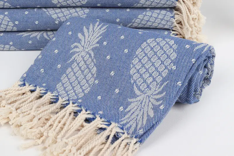 Personalized Bridesmaid Gift, 80x40 Cotton Pineapple Design Towel, Turkish bath towel, Absorbent Turkish towel, Baby Boy Gift, Custom Bath Towel - 5
