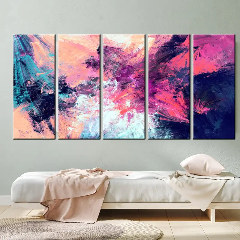 Purple and Blue Abstract Print Art Poster, Ink Painting Print, Modern Wall Art, Contemporary Art, Marble Wall Decor, Abstract Marble Art, - 2