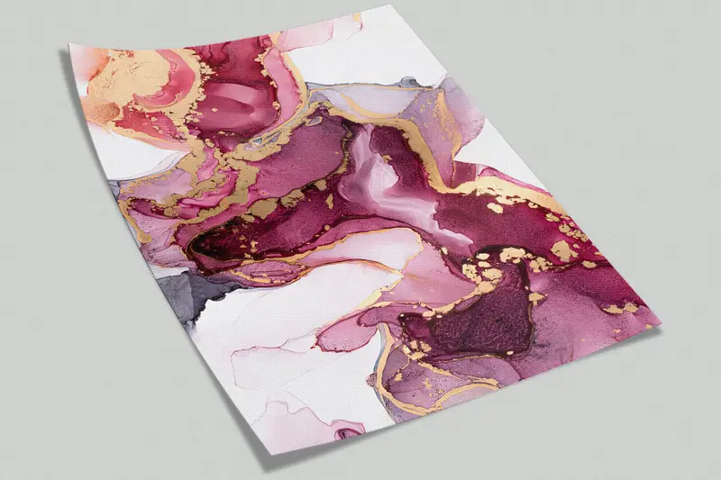 Wall Paper Peel and Stick, Pink Marble Painting, Custom Wall Paper, Modern Wall Poster, Bright Wall Paper, Pink Marble Wall Print, - 3