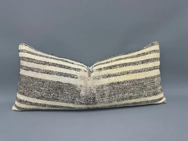 16x36 Brown Cushion Case, Pillow for Couch, Sofa Bolster Pillow Cover, Cushion Case, Cozy Throw Cushion Case, Gift Pillow, Ethnical Kilim Rug Pillow - 1