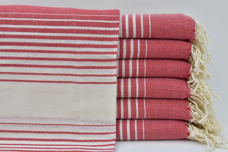 Bridesmaid Proposal Gift, Housewarming Gift, Turkish beach towel with fringe, Lightweight Turkish towel, Handmade Gift, 68x40 Cotton Striped Towel - 4