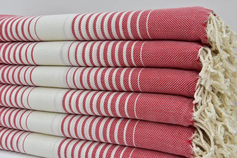 Bridesmaid Proposal Gift, Housewarming Gift, Turkish beach towel with fringe, Lightweight Turkish towel, Handmade Gift, 68x40 Cotton Striped Towel - 2