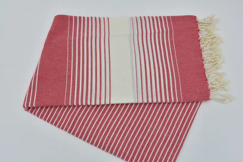 Bridesmaid Proposal Gift, Housewarming Gift, Turkish beach towel with fringe, Lightweight Turkish towel, Handmade Gift, 68x40 Cotton Striped Towel - 6