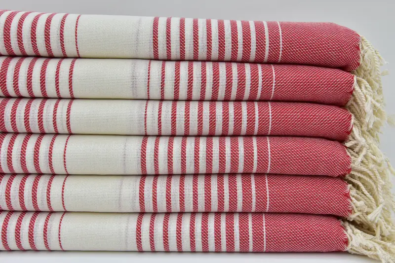 Bridesmaid Proposal Gift, Housewarming Gift, Turkish beach towel with fringe, Lightweight Turkish towel, Handmade Gift, 68x40 Cotton Striped Towel - 1