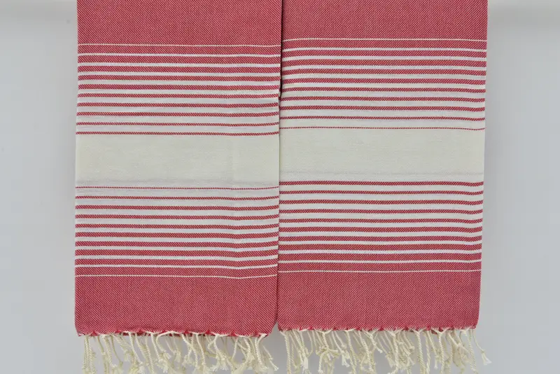 Bridesmaid Proposal Gift, Housewarming Gift, Turkish beach towel with fringe, Lightweight Turkish towel, Handmade Gift, 68x40 Cotton Striped Towel - 5