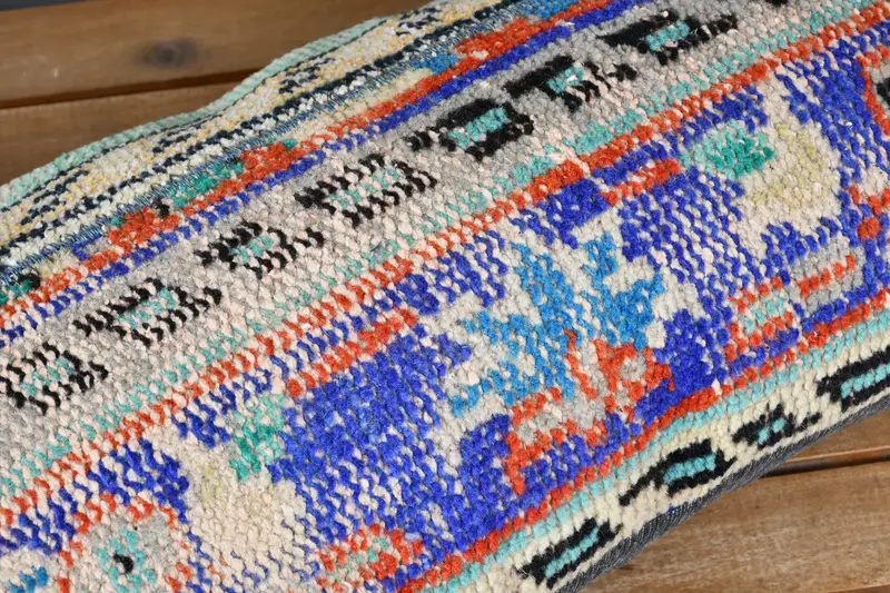 Vintage Kilim Throw Pillow, Turkish Kilim Pillow, Pastel Pillow Case, Pillow Case, 12x24 Blue Pillow, Interior Designer Pillow - 3