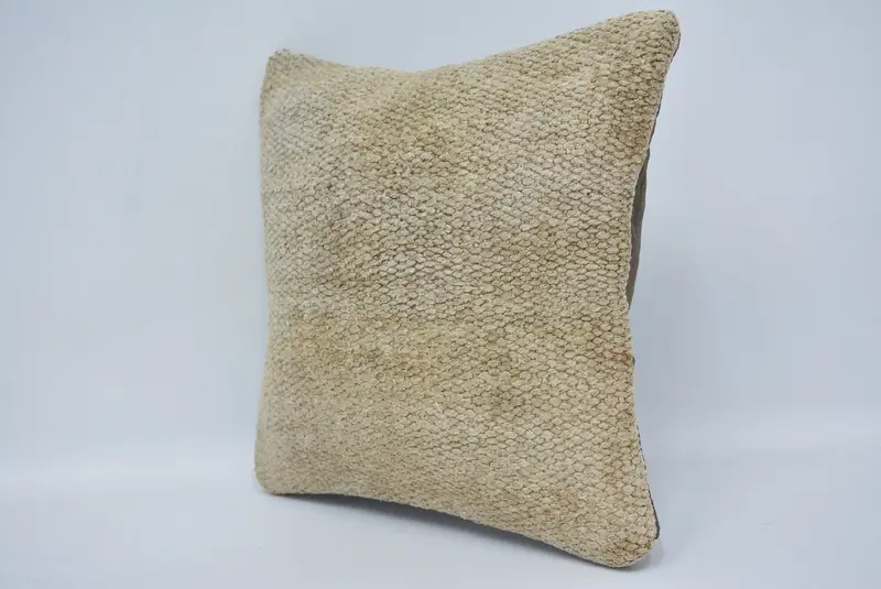 Pillow Case, Authentic Cushion Case, Yoga Cushion Case, Interior Designer Pillow, Kilim Pillow, 12x12 Beige Cushion Case, Pillow for Couch - 4
