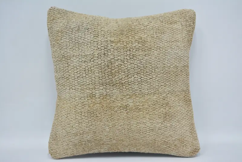 Pillow Case, Authentic Cushion Case, Yoga Cushion Case, Interior Designer Pillow, Kilim Pillow, 12x12 Beige Cushion Case, Pillow for Couch - 1