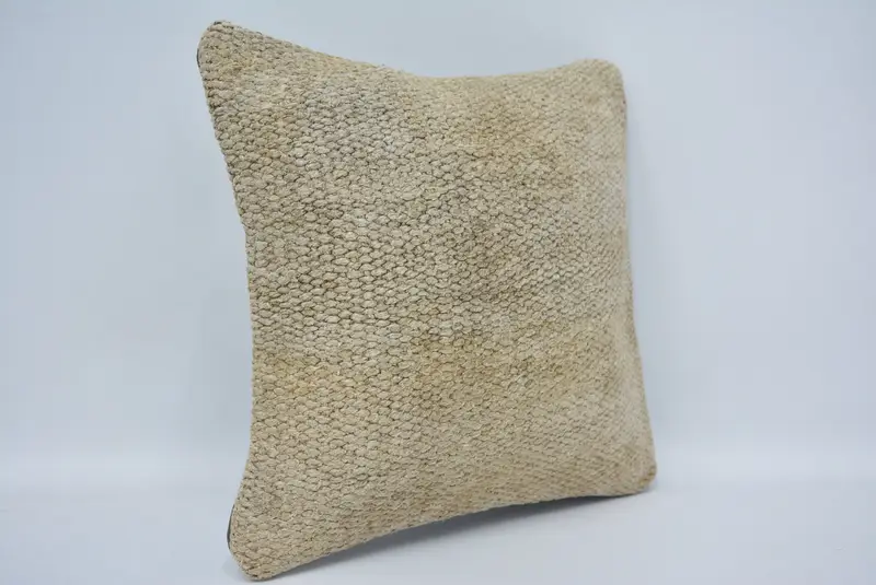 Pillow Case, Authentic Cushion Case, Yoga Cushion Case, Interior Designer Pillow, Kilim Pillow, 12x12 Beige Cushion Case, Pillow for Couch - 3