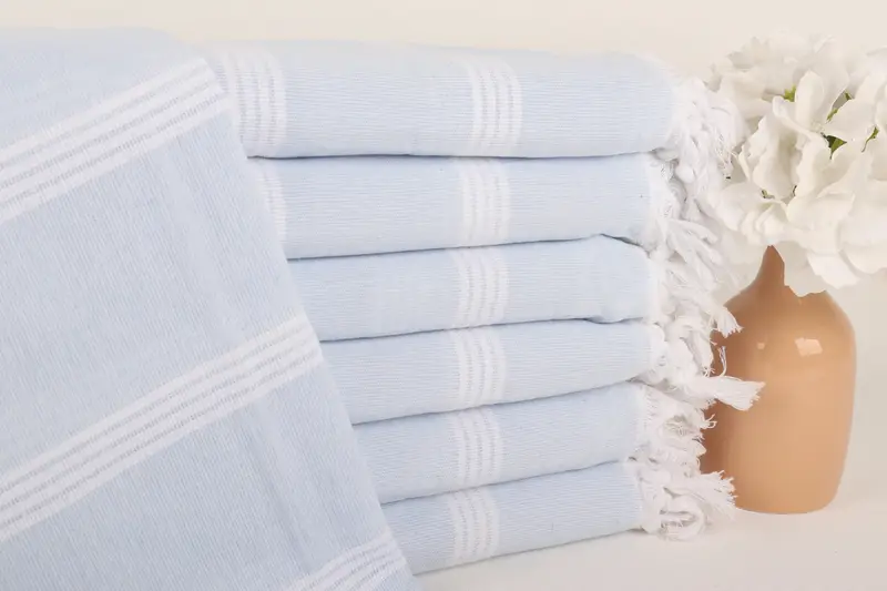 Bebek Mavisi Pamuk Havlu Ev Dekorasyonu 30x69 İnç, Düğün Hediyeleri