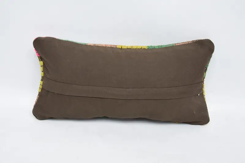 Ethnical Kilim Rug Pillow, Throw Kilim Pillow, Traditional Pillow Sham, Pillow Cover, Neutral Pillow, 8x16 Green Pillow Case, Pillow for Sofa - 6