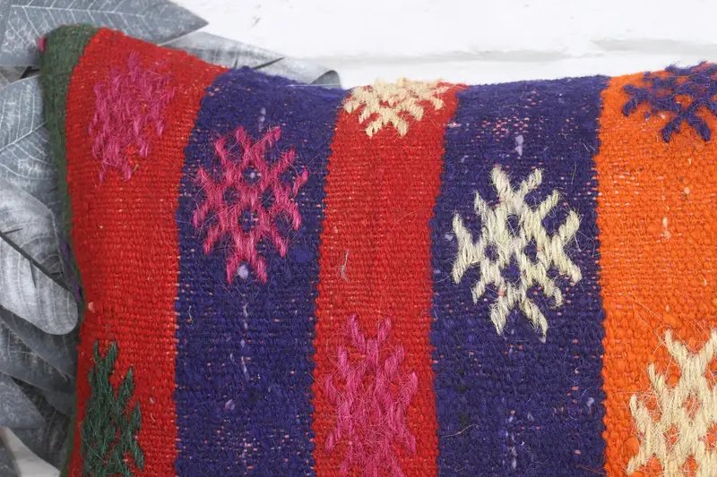 Cushion Case, Square Throw Pillow Case, Vintage Kilim Pillow, Boho Pillow, 12x20 Purple Pillow Sham, Outdoor Throw Pillow Cover, Pillow for Couch - 2