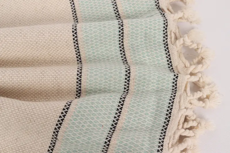 Monogram Blanket, Turkish Towel Beach Blanket, 104x96 Cotton Striped Towel, Gift For Best Friend, Turkish Blanket, Boho Throw Blankets - 8