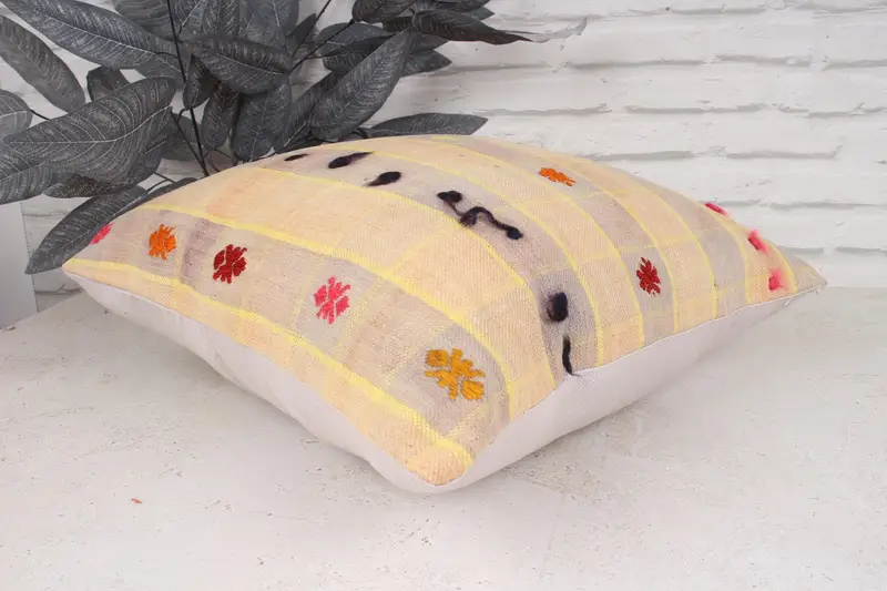 Interior Designer Pillow, Neutral Cushion, Antique Pillows, Handmade Throw Pillow Cover, Pillow Sham, Vintage Kilim Pillow, 18x18 Gray Pillow Case - 6