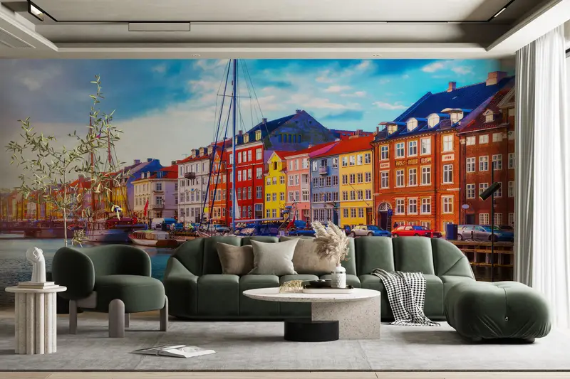 Denmark Landscape Digital Paper, View Wall Painting, Copenhagen Wall Mural, Gift For House, Denmark Wall Decals, Housewarming Gift, - 6