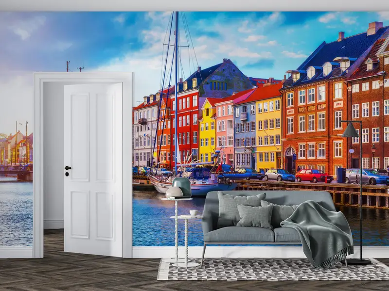 Denmark Landscape Digital Paper, View Wall Painting, Copenhagen Wall Mural, Gift For House, Denmark Wall Decals, Housewarming Gift, - 5