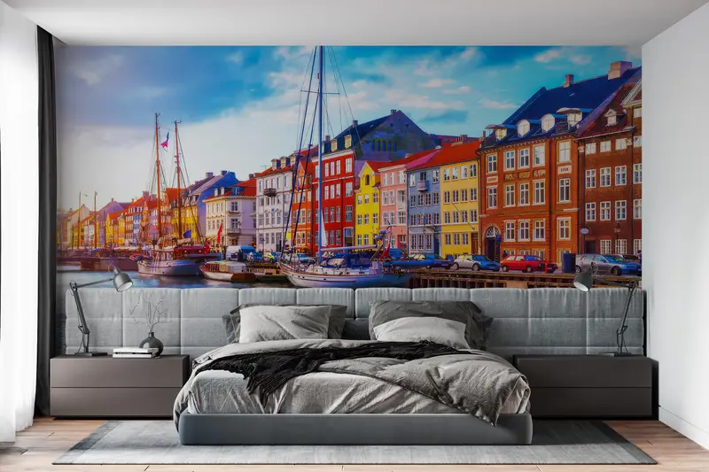 Denmark Landscape Digital Paper, View Wall Painting, Copenhagen Wall Mural, Gift For House, Denmark Wall Decals, Housewarming Gift, - 4
