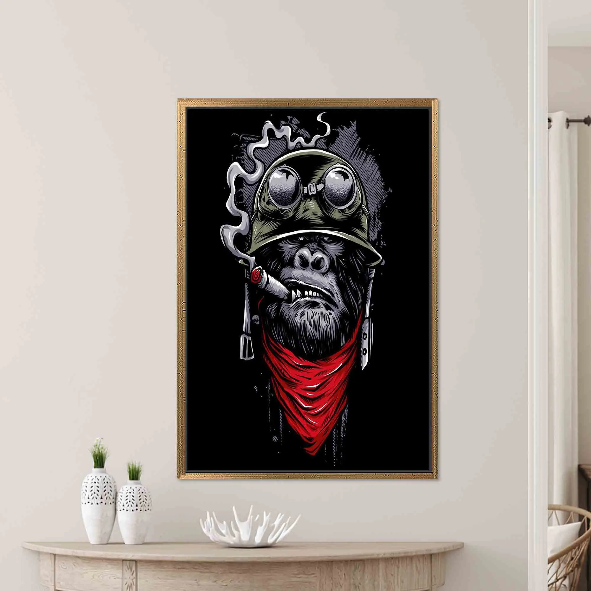 Chic Chimp Canvas Art: Elevate Your Man Cave or Boy Room - 1