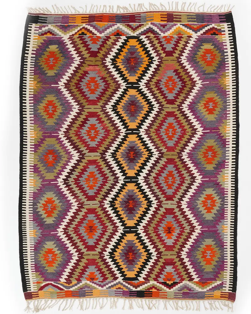 Alfombra Roja y Amarilla 5,6x7,5ft Decoración Elegante