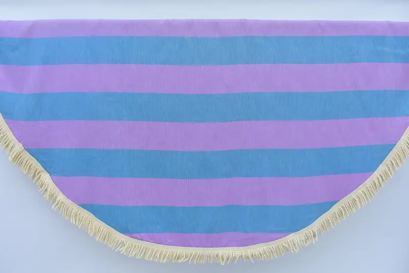 Travel towel, Personalized Gift, Bridal Shower Favor, Pool Towels, Custom Wedding Gifts, 64x64 Cotton Striped Round Towel, Bridemaids Beach Towel - 1