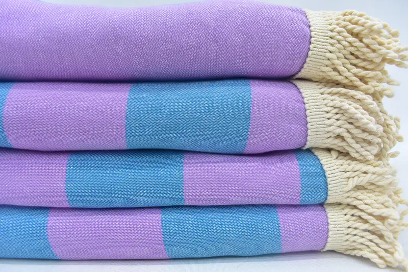 Travel towel, Personalized Gift, Bridal Shower Favor, Pool Towels, Custom Wedding Gifts, 64x64 Cotton Striped Round Towel, Bridemaids Beach Towel - 2