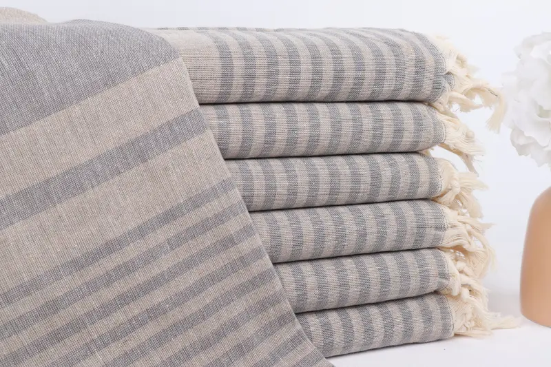 Nedime Hediyesi Monogramlı Türk Pamuk Kahve-Bej Havlu, 40x71 İnç