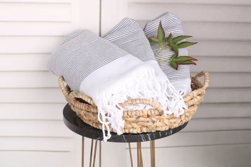 40x18 Cotton Striped Towel, Monogram Towels, Wedding Favors, Custom Turkish Towel, Bridesmaid Gifts, Monogram Dish Towel, Personalized Dish Towel - 5