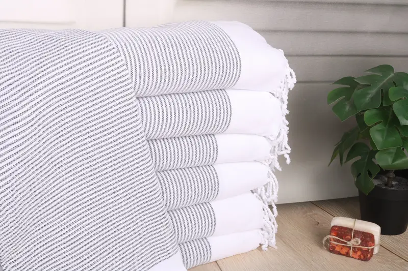 40x18 Cotton Striped Towel, Monogram Towels, Wedding Favors, Custom Turkish Towel, Bridesmaid Gifts, Monogram Dish Towel, Personalized Dish Towel - 1