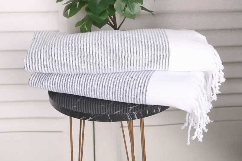 40x18 Cotton Striped Towel, Monogram Towels, Wedding Favors, Custom Turkish Towel, Bridesmaid Gifts, Monogram Dish Towel, Personalized Dish Towel - 3