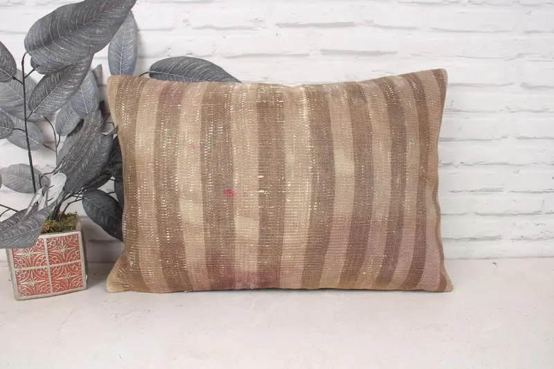 Tapestry Cushion Cover, 16x24 Beige Cushion, Interior Designer Pillow, Turkish Pillow, One Of A Kind Cushion, Cushion Cover, Turkish Kilim Pillow - 1