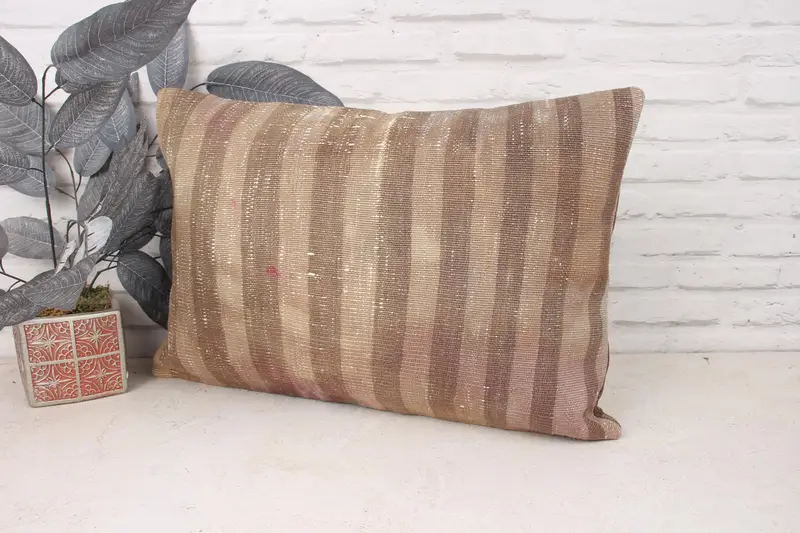Tapestry Cushion Cover, 16x24 Beige Cushion, Interior Designer Pillow, Turkish Pillow, One Of A Kind Cushion, Cushion Cover, Turkish Kilim Pillow - 4