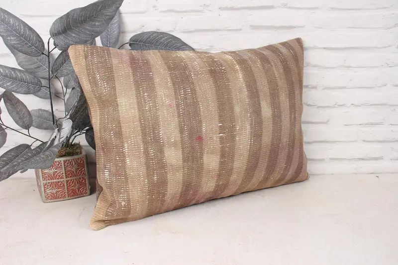 Tapestry Cushion Cover, 16x24 Beige Cushion, Interior Designer Pillow, Turkish Pillow, One Of A Kind Cushion, Cushion Cover, Turkish Kilim Pillow - 3