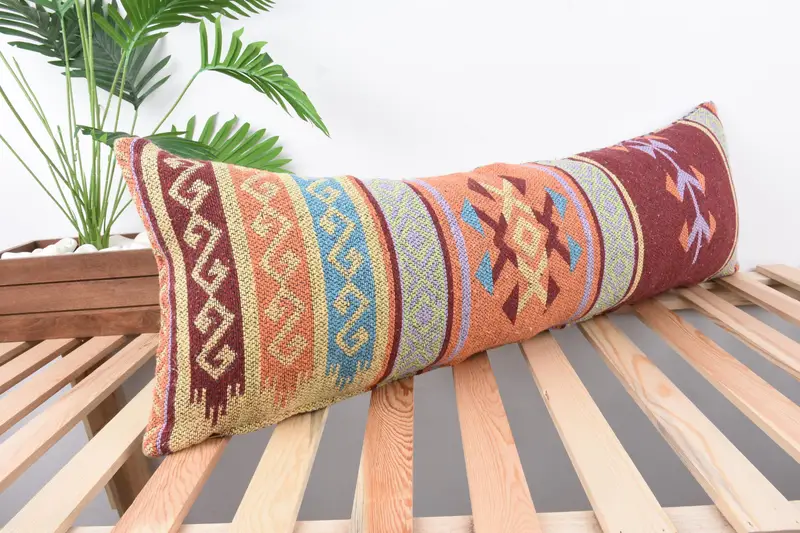 12x36 Orange Cushion Case, Customized Cushion Cover, Turkish Kilim Pillow, Pillow Case, Boho Pillow Sham Cover, Kilim Pillow - 4