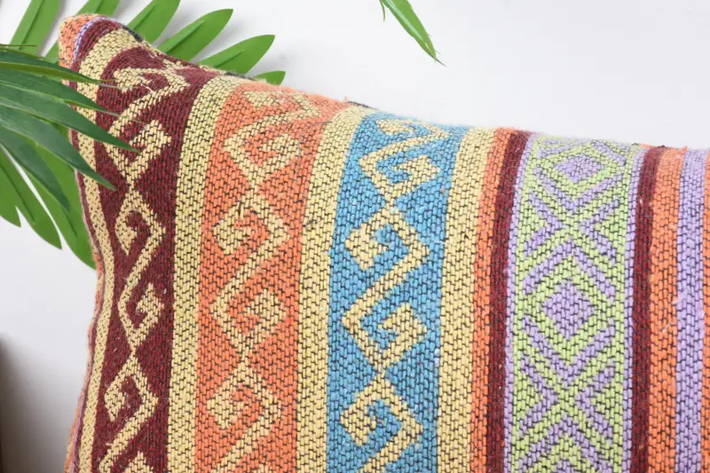 12x36 Orange Cushion Case, Customized Cushion Cover, Turkish Kilim Pillow, Pillow Case, Boho Pillow Sham Cover, Kilim Pillow - 2