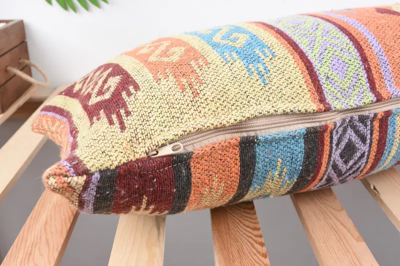 12x36 Orange Cushion Case, Customized Cushion Cover, Turkish Kilim Pillow, Pillow Case, Boho Pillow Sham Cover, Kilim Pillow - 6